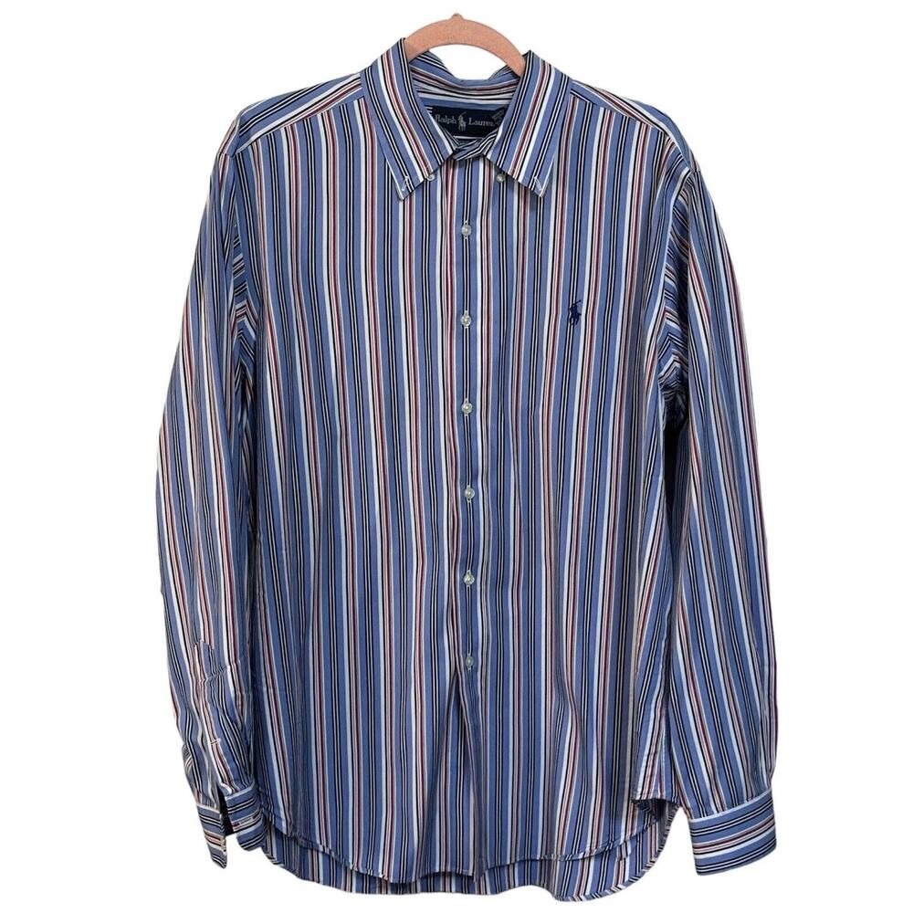 Ralph Lauren Classic Fit Oxford Men's Long Sleeve Button Up Shirt XL‎ Striped